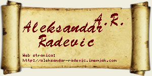 Aleksandar Radević vizit kartica